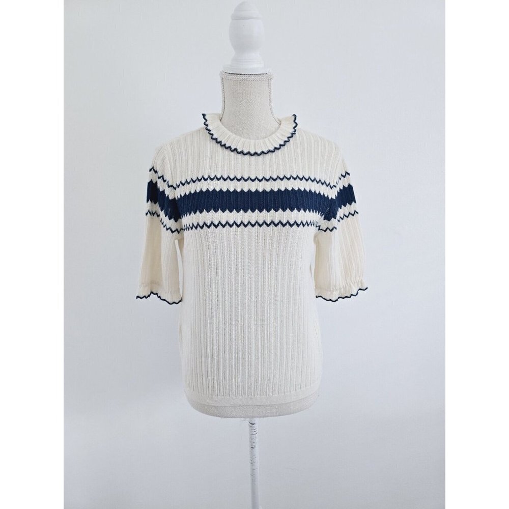 Molli Cream and Navy Sweater